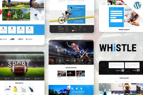 Whistle sports club WordPress theme preview