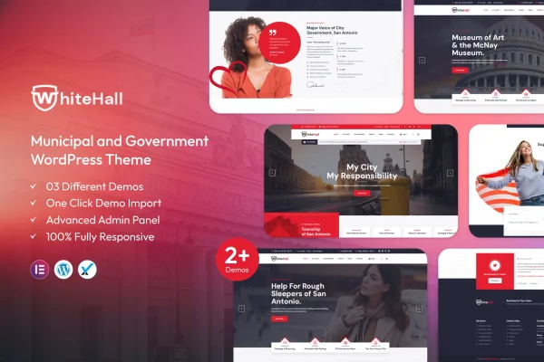 White Hall municipal government WordPress theme preview