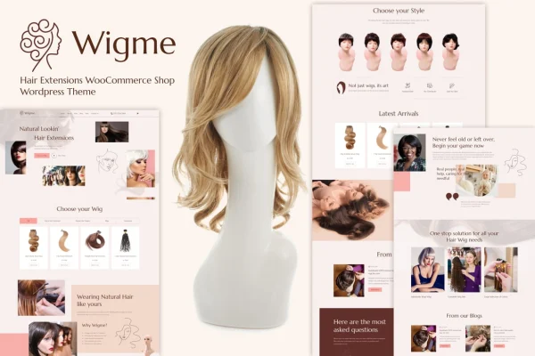 Wigme hair extensions WooCommerce theme preview