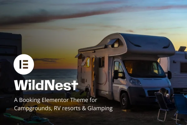 WildNest campground and RV park booking theme preview