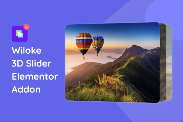 Wiloke 3D Slider plugin banner showing a 3D image carousel