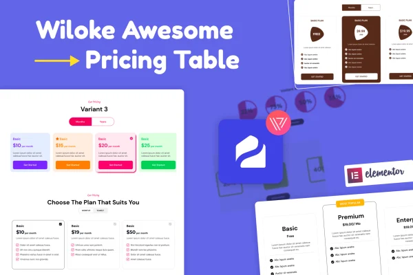 Wiloke Awesome Pricing Table for Elementor plugin banner