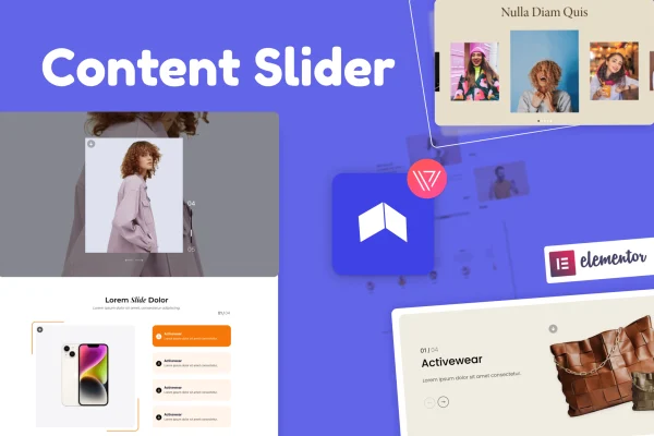 Wiloke Content Slider for Elementor plugin banner
