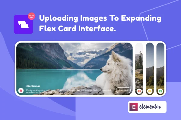 Wiloke Expanding Flex Cards Elementor addon banner showing expanding image cards