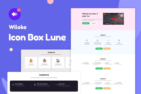 Wiloke Icon Box Lune for Elementor plugin banner