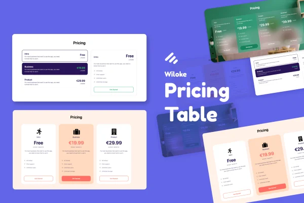 Wiloke Pricing Table Addon for Elementor plugin banner