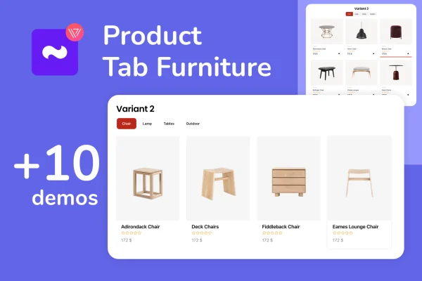 Wiloke Product Tab Furniture plugin banner showing WooCommerce furniture product tabs