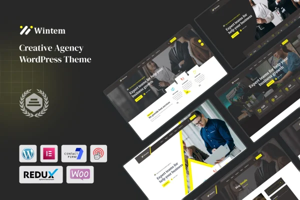 Wintem creative agency WordPress theme preview