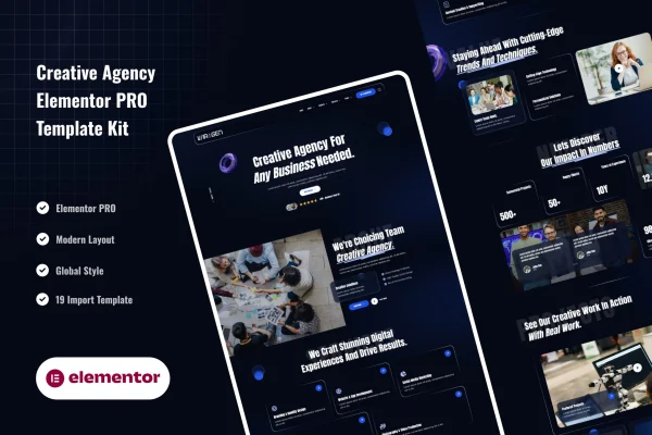Wiragen creative agency Elementor Pro template kit preview