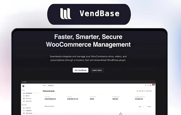 VendBase (formerly WooBase) WooCommerce dashboard plugin banner