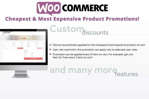 Cheapest & Most Expensive Product Promotions WooCommerce plugin banner