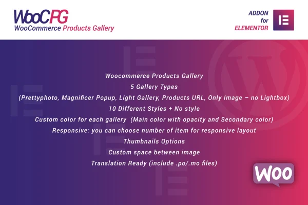 WooCommerce Products Gallery for Elementor plugin banner