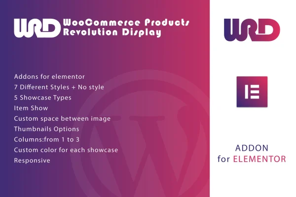 WooCommerce Products Revolution Display for Elementor plugin banner