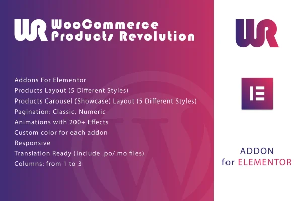 WooCommerce Products Revolution for Elementor plugin banner