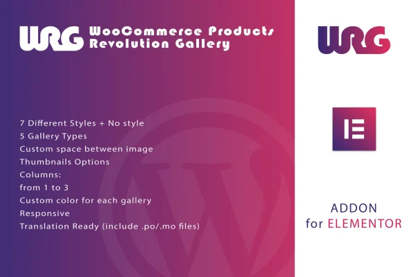WooCommerce Products Revolution Gallery for Elementor plugin banner