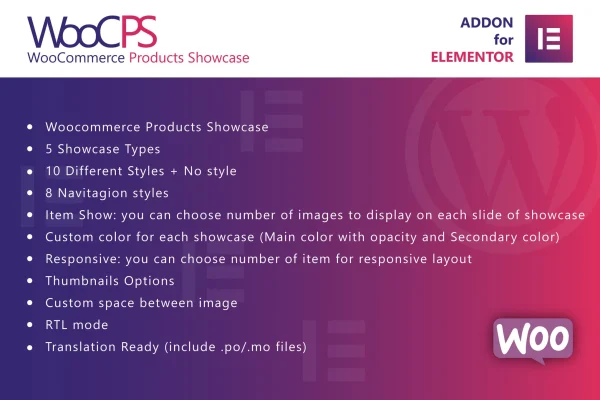 WooCommerce Products Showcase for Elementor plugin banner