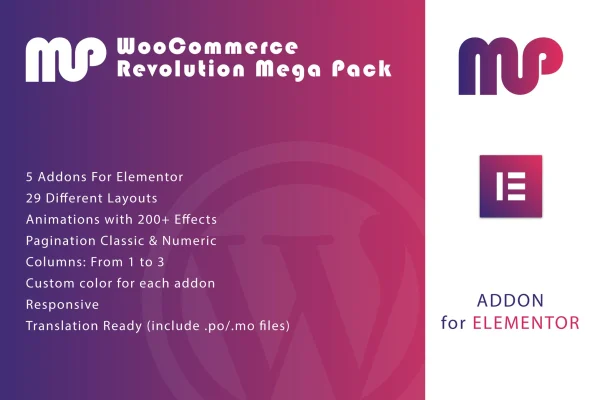 WooCommerce Revolution Mega Pack for Elementor plugin banner
