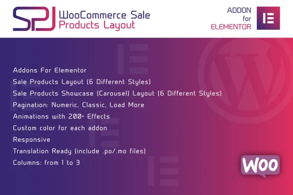 WooCommerce Sale Products Layout for Elementor plugin banner