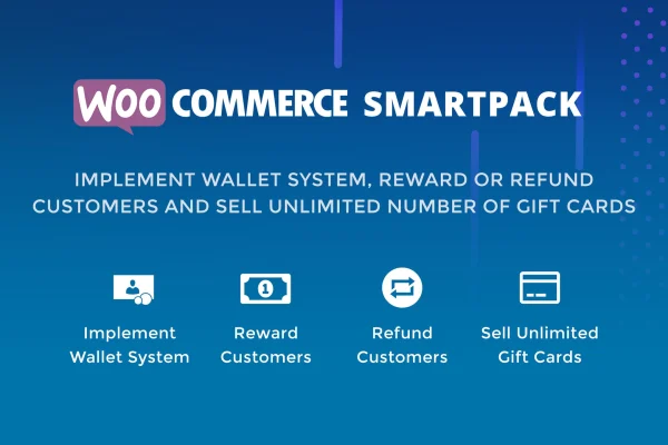 WooCommerce Smart Pack plugin banner for gift cards, wallet, refunds and rewards