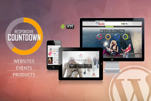 WordPress CountDown Pro plugin banner with a countdown timer display