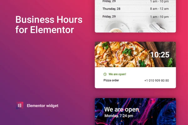 Worker for Elementor business hours widget banner