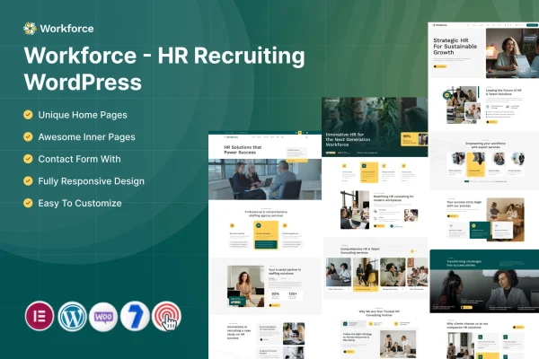 Workforce HR recruiting WordPress theme preview