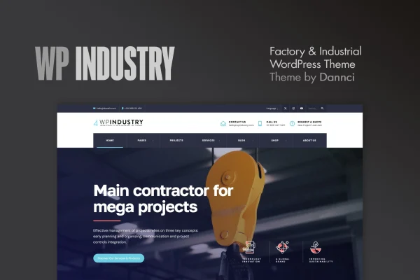WP Industry industrial WordPress theme preview