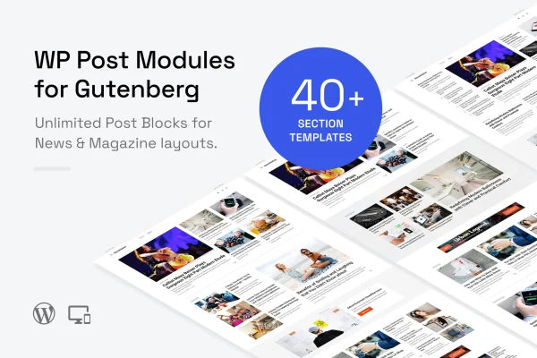WP Post Modules for News & Magazine (Gutenberg) plugin banner