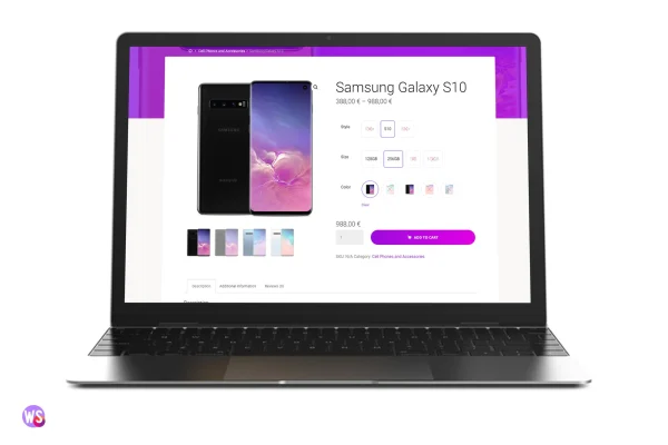 WS - WooCommerce Swatches Pro Plugin banner with color and image variation swatches