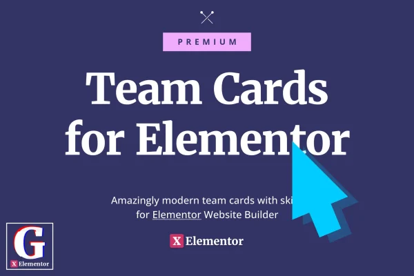 XElementor Team plugin banner showing team member cards for Elementor