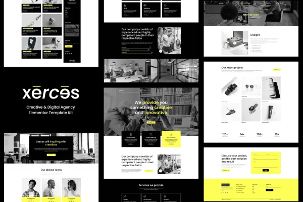 Xerces creative and digital agency Elementor template kit preview