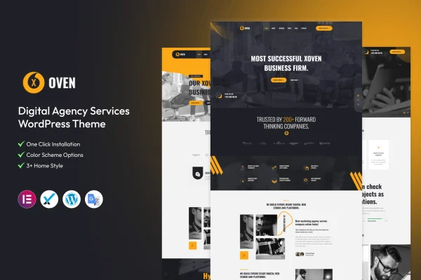 Xoven digital agency WordPress theme preview