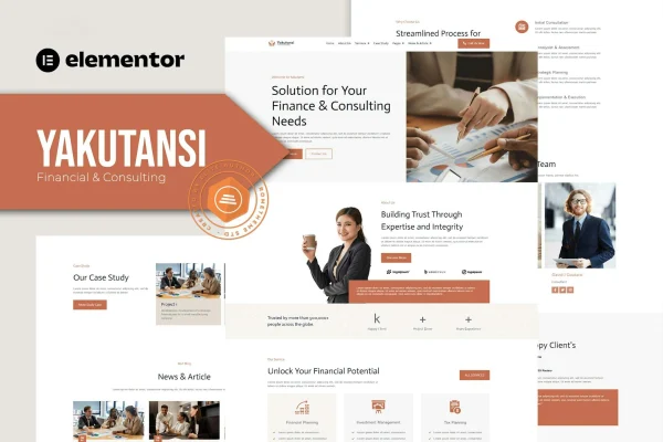 Yakutansi finance and consulting Elementor template kit cover image