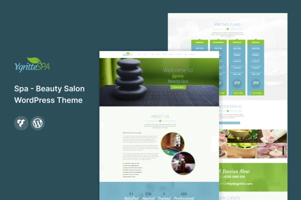 Ygritte Spa beauty salon WordPress theme preview