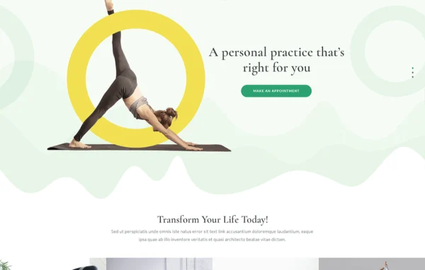 Yogamo WordPress theme preview for a yoga studio website