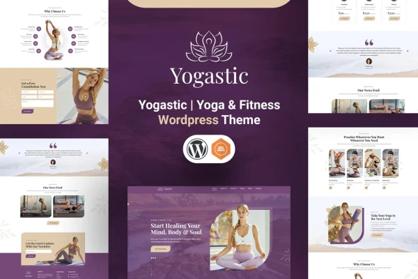 Yogastic yoga and fitness WordPress theme preview