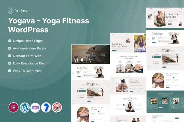 Yogava yoga and fitness WordPress theme cover image