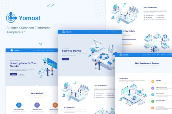 Yomost business services Elementor template kit preview