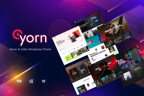 Yorn music and video WordPress theme preview