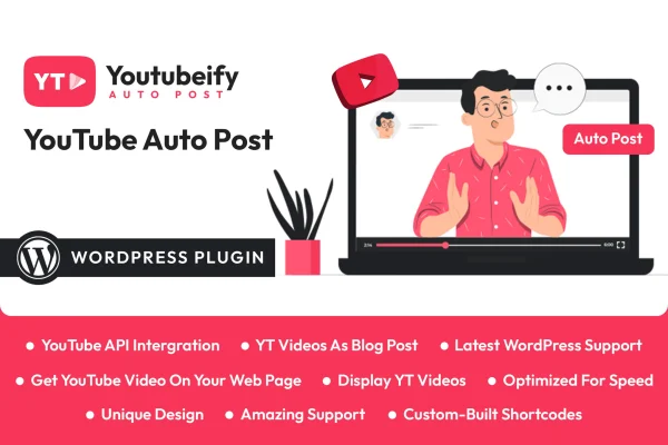YouTube Auto Post (Youtubeify) WordPress plugin banner