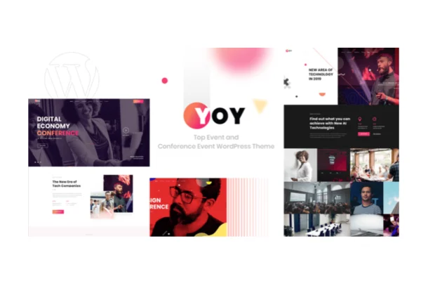 YOY - Event & Conference WordPress theme preview with event homepage layout