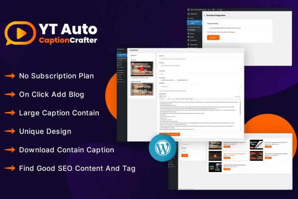 Ytauto Caption Crafter YouTube video content plugin banner