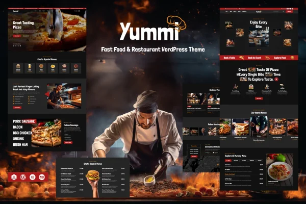 Yummi restaurant WordPress theme preview