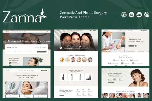 Zarina plastic surgery WordPress theme preview