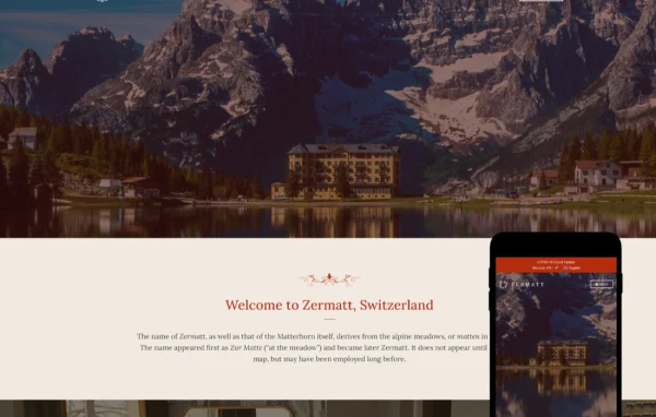 Zermatt hotel and resort WordPress theme preview