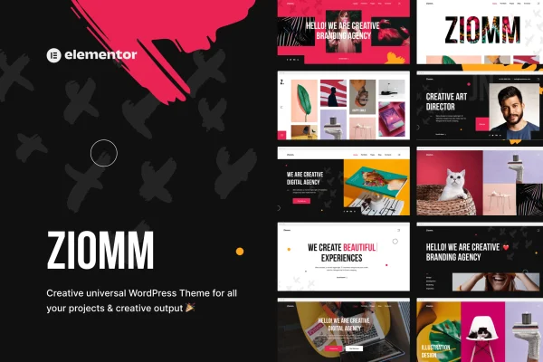 Ziomm Theme creative agency and portfolio WordPress theme preview