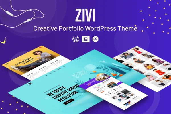Zivi creative portfolio WordPress theme preview