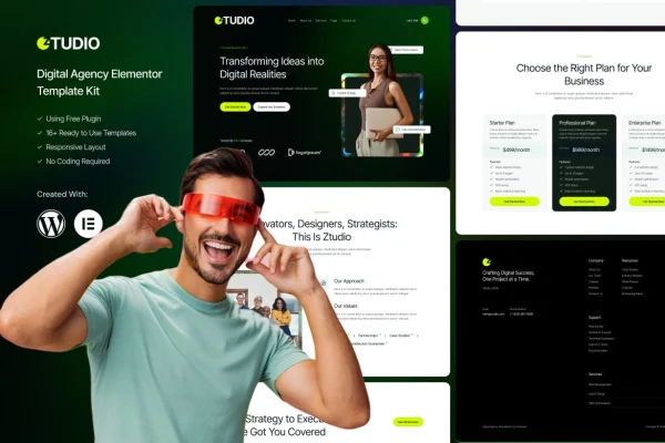 Ztudio digital agency Elementor template kit preview