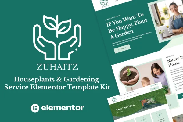 Zuhaitz houseplants and gardening Elementor template kit preview