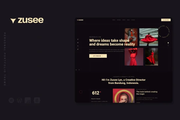 Zusee presentation template cover showing clean modern slide layouts